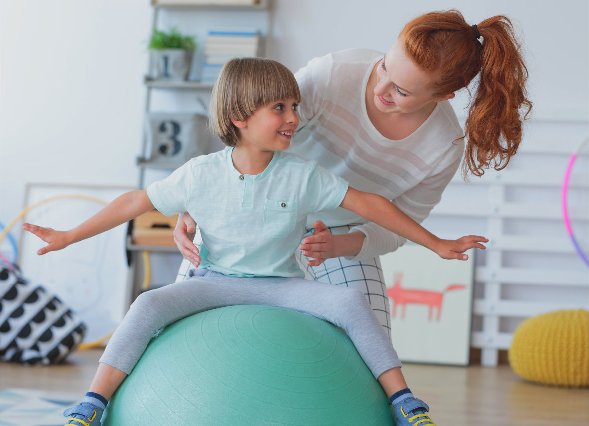 nurse playing with kid